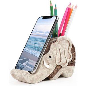 PenPencil Holder with Phone Stand,Multifunctional Elephant Shaped Desk Organizer
